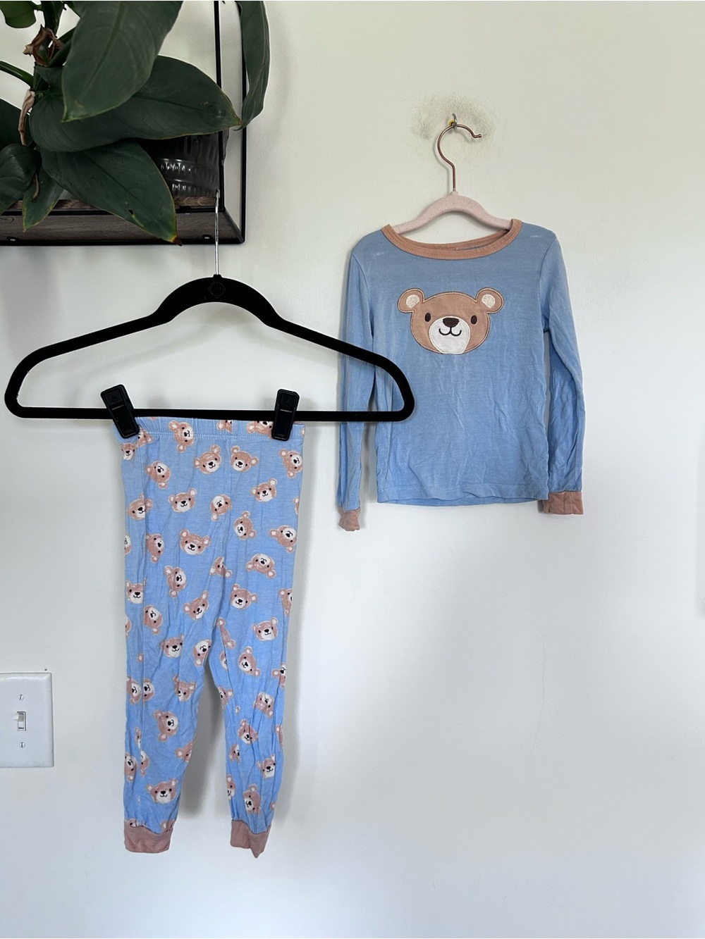 MilkBerry Blue Tan Bear Print Long Sleeve Pajama Set Size 2T